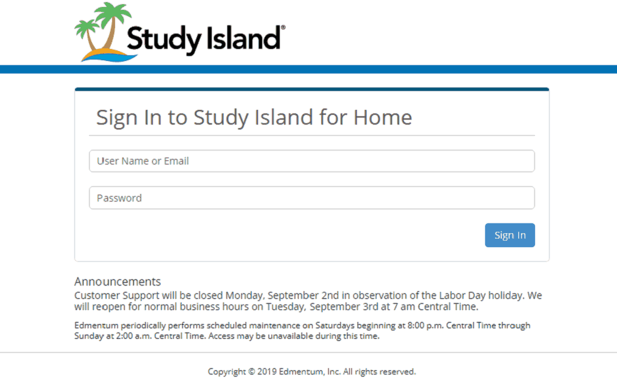 study island com login