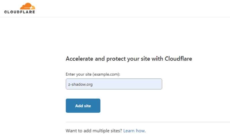 add a website to cloudflare