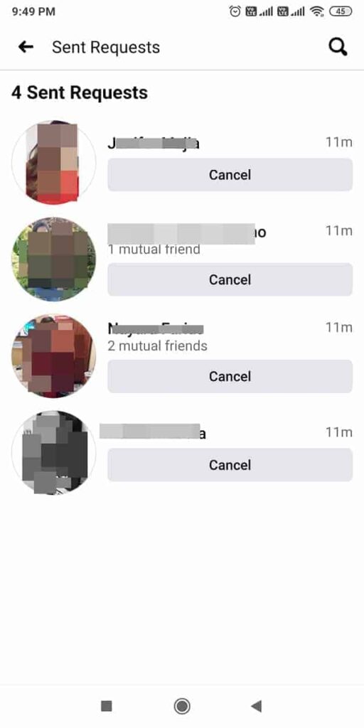 how to cancel and see sent friend requests on facebook