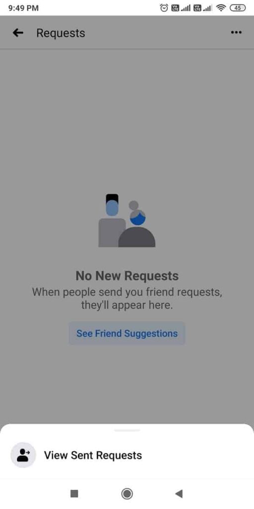 how to view sent requests on fb