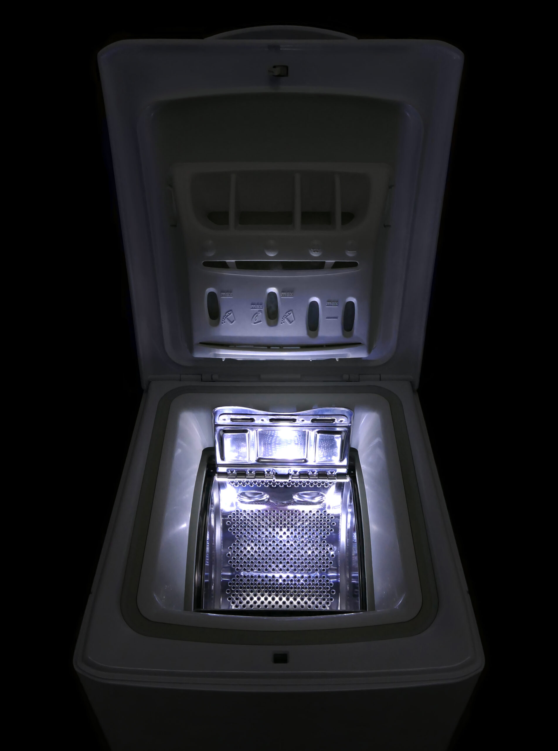 open washing machine drum
